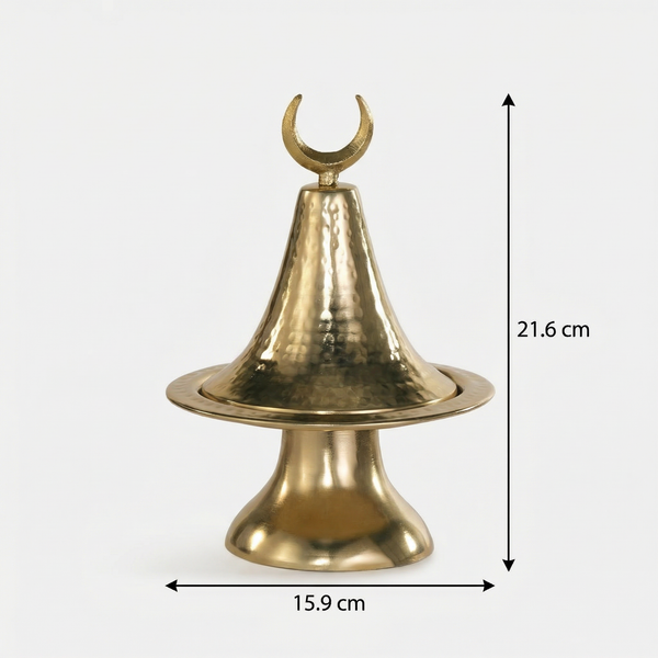 Ruhaf Metal Platter With Lid - Gold