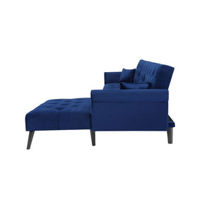 Kerry Wide Velvet Reversible Sleeper Sofa & Chaise - Cotton Home