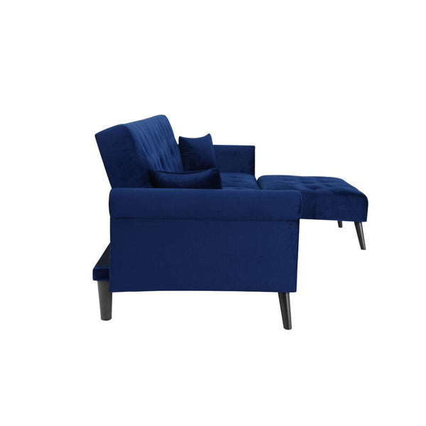 Kerry Wide Velvet Reversible Sleeper Sofa & Chaise - Cotton Home
