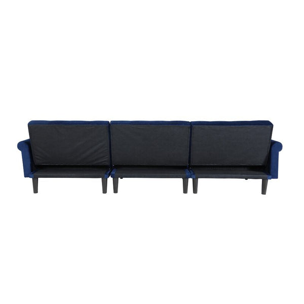 Kerry Wide Velvet Reversible Sleeper Sofa & Chaise - Cotton Home