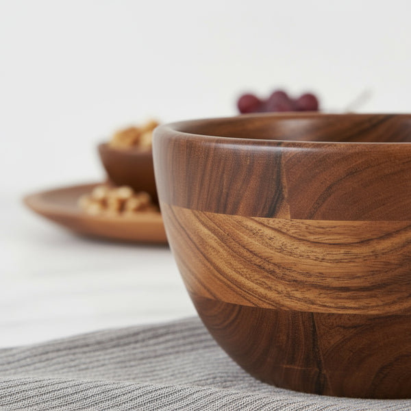 Scoop Wooden Serving Bowl, Large - Natural