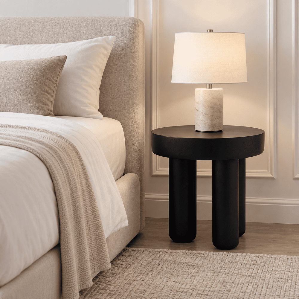 Hugo Bedside Table, Set of 2 - Black