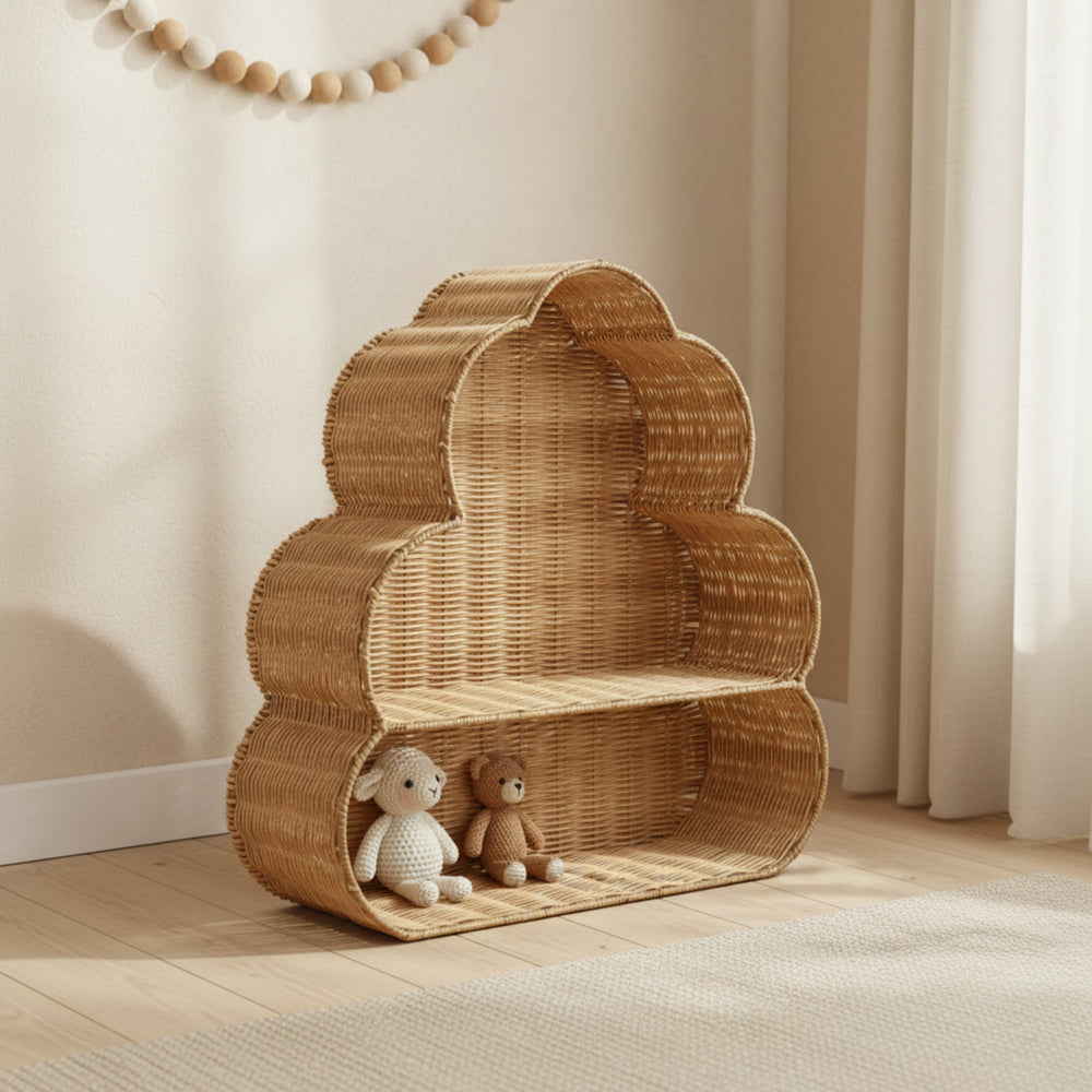 Haze 2-Tier Rattan Storage Rack - Natural