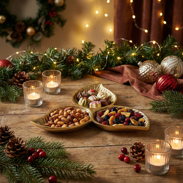 Kate 3 Leaves Metal Decorative Serverware - Gold