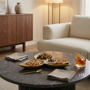 Kate 3 Leaves Metal Decorative Serverware - Gold