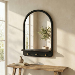 Arc Rectangular Wall Mirror - Black