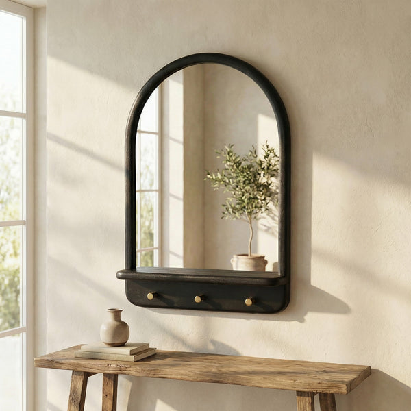 Arc Rectangular Wall Mirror - Black