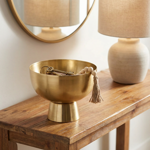 Rue Metal Pedestal Serving Bowl - Gold