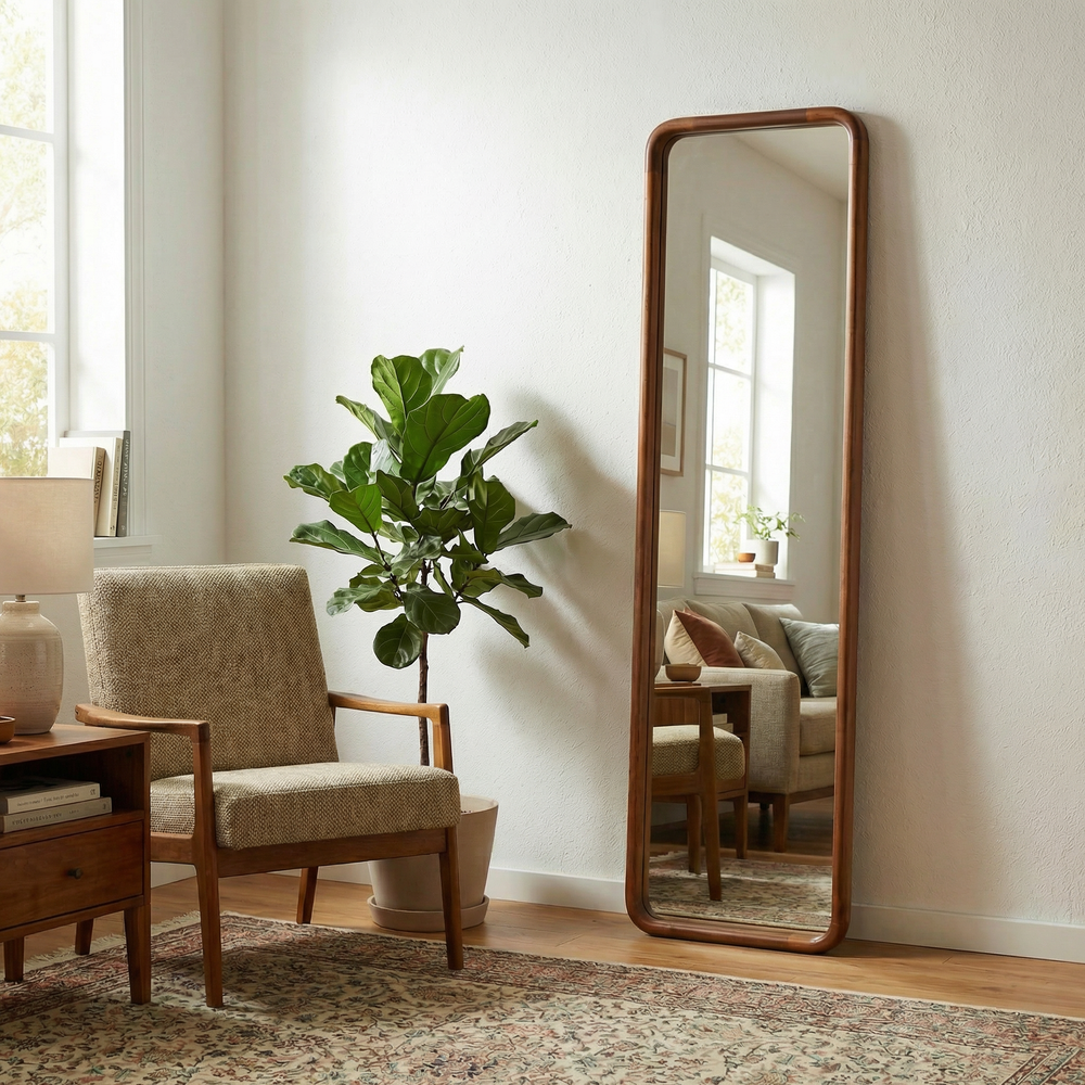 Silo Floor Mirror - Walnut