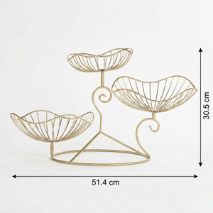 Arra 3 Tier Wire Serving Stand - Gold