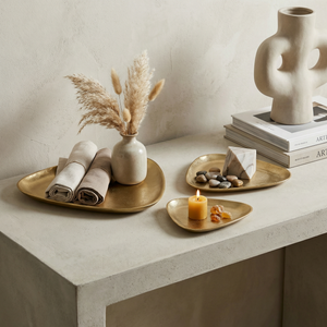 Raya Metal Triangular Tray Set of 3