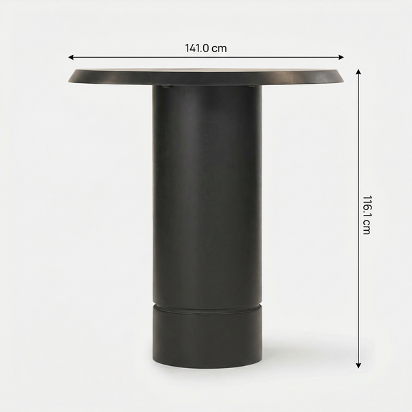 Eden Pedestal Round Side Table, Tall - Black