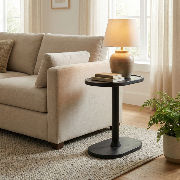 Iris Wooden End Table - Black