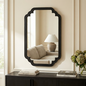 Celia Rectangular Wall Mirror With Wooden Frame - Black