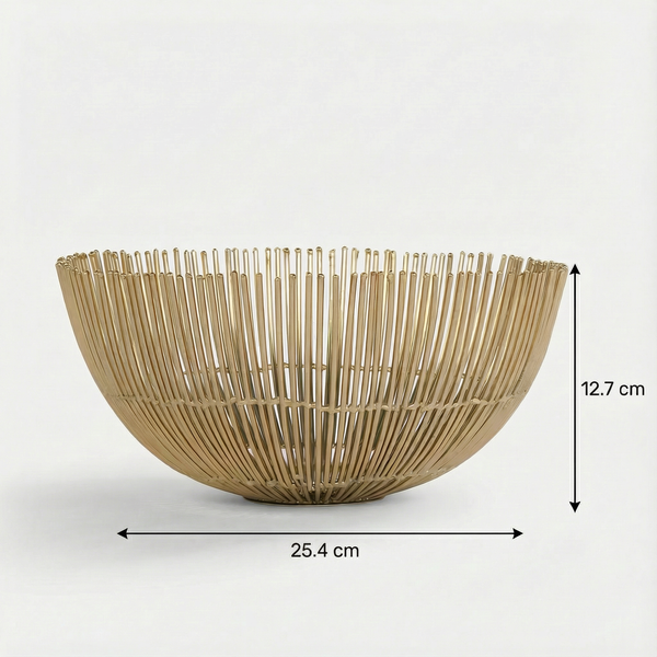 Hana Steel Fruit Basket- Gold