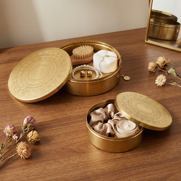 Gold Storage Box With Code Buy Riva Gold Storage Box Set with Gold Lid Online | Homelves