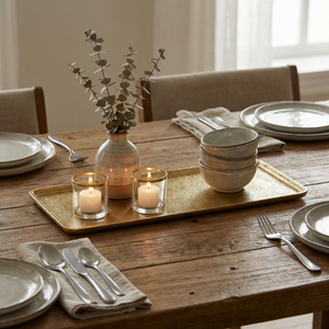 Ira Elegant Display Platters, Set of 2 - Gold