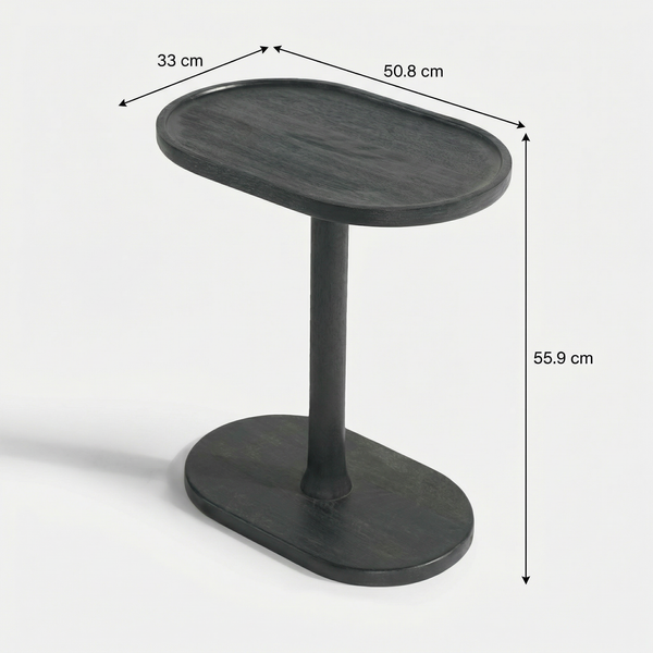 Iris Wooden End Table - Black