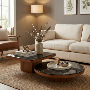 Mayo & Rio Table Set - Black & Walnut