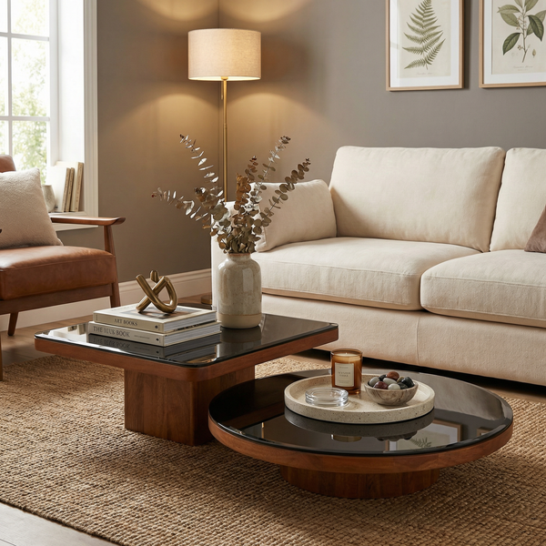 Mayo & Rio Table Set - Black & Walnut