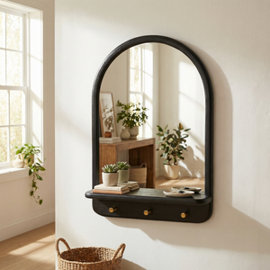 Arc Rectangular Wall Mirror - Black