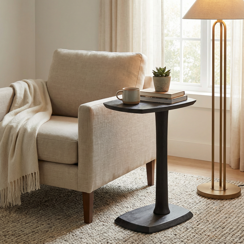 Tilly Wooden Side Table - Black