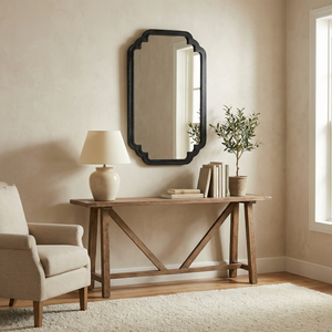 Celia Rectangular Wall Mirror With Wooden Frame - Black