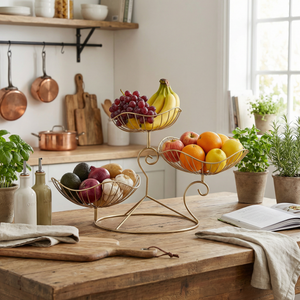 Arra 3 Tier Wire Serving Stand - Gold