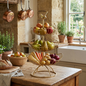 Fiza 3 Tier Serving Stand - Gold