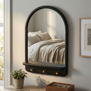 Arc Rectangular Wall Mirror - Black