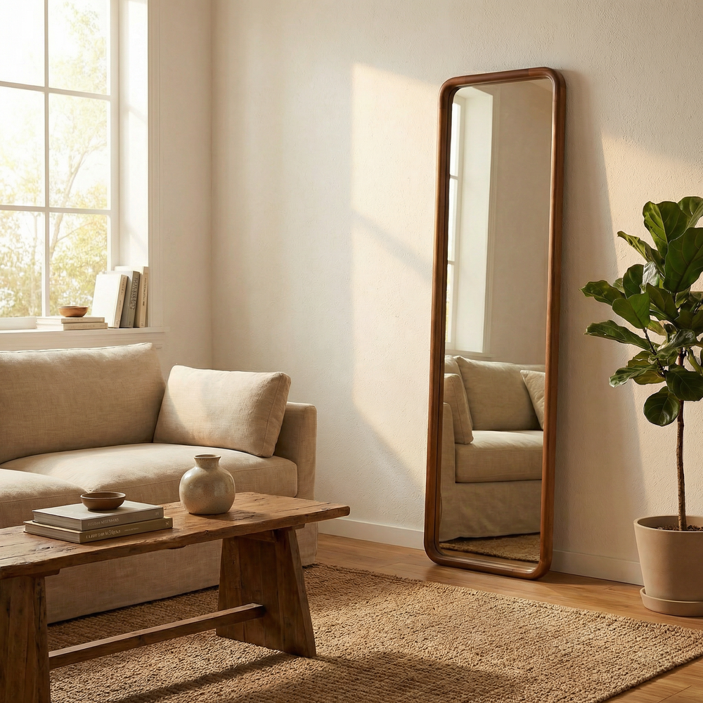 Silo Floor Mirror - Walnut