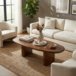Calvin Rectangular Wooden Coffee Table - Walnut