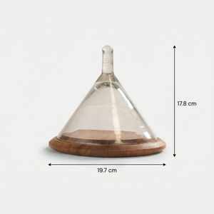 Dome Serving Platter With Glass Cover, Small - Natural