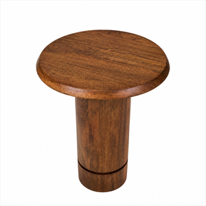 Eden Pedestal Round Side Table, Tall - Walnut