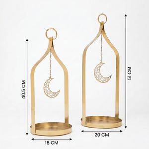 Tazeen Metal Lanterns, Set Of 2 - Gold