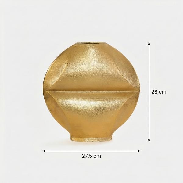 Flux Metal Decorative Vase, Set Of 2 - Gold