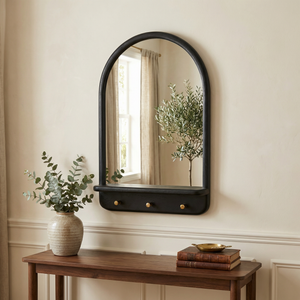 Arc Rectangular Wall Mirror - Black