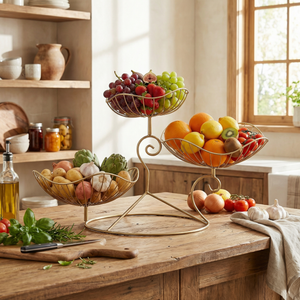 Arra 3 Tier Wire Serving Stand - Gold