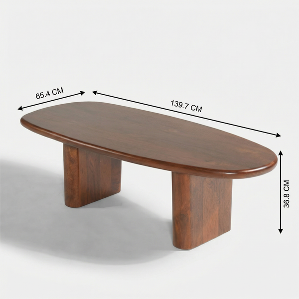 Calvin Rectangular Wooden Coffee Table - Walnut