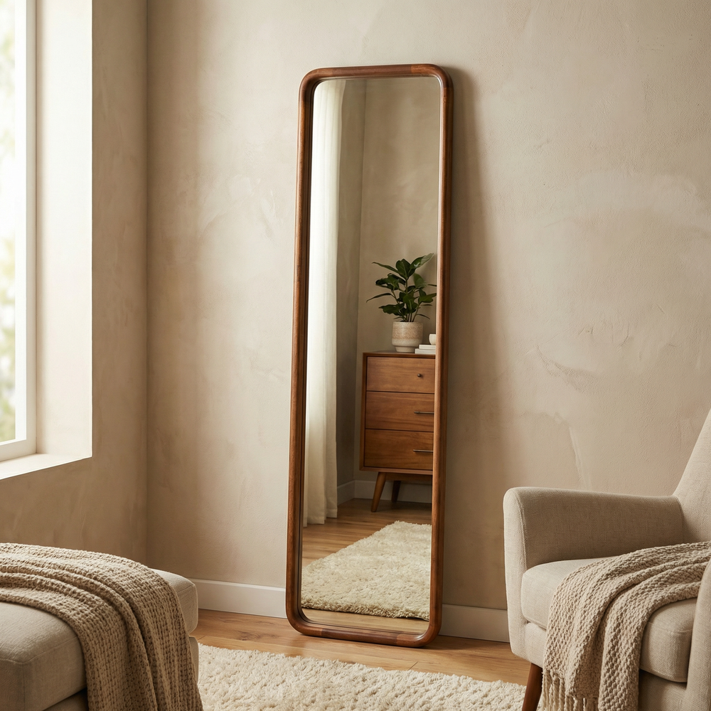 Silo Floor Mirror - Walnut