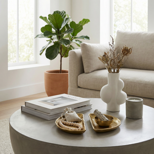 Half Moon Metal Decorative Server, Set of 2 - Gold