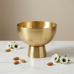 Rue Metal Pedestal Serving Bowl - Gold