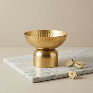 Rue Metal Hammered Serving Bowl - Gold