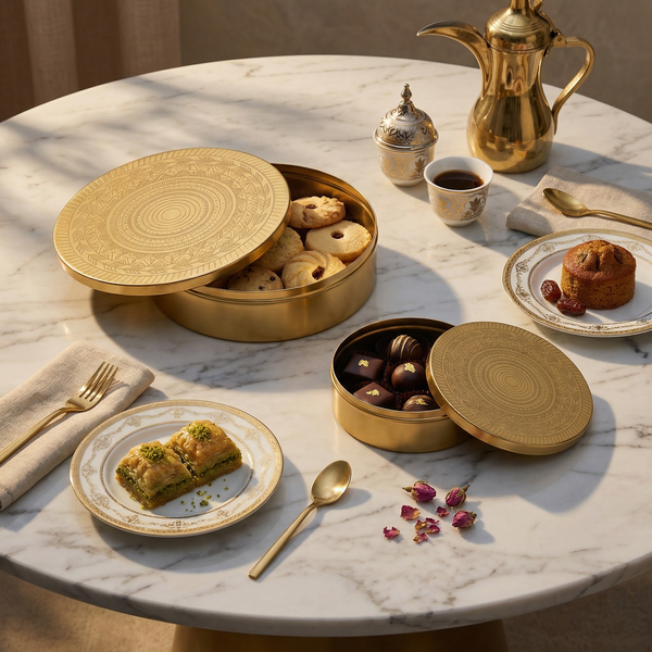 Riva Metal Storage Box, Set of 2 - Gold