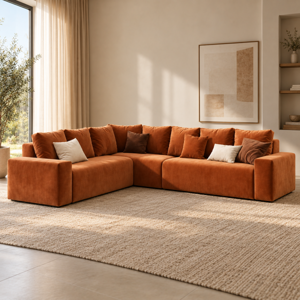 Harmony Haven 5 Seater Sofa in Luxurious Velvet L350cm x W180cm x H75cm Stylish, Comfortable, and Durable Sofa for Elegant Living Spaces