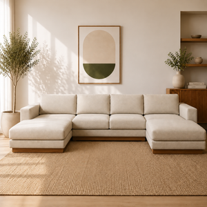 Tidal Double Chaise Fabric Sectional Sofa Luxury Seating