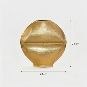 Flux Metal Decorative Vase, Set Of 2 - Gold