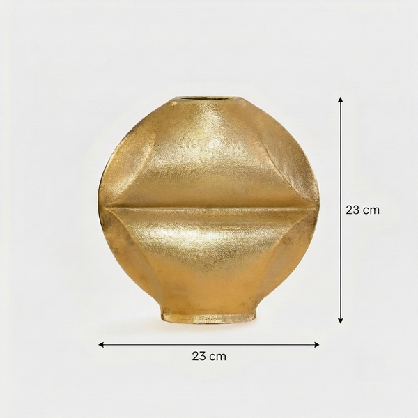 Flux Metal Decorative Vase, Set Of 2 - Gold