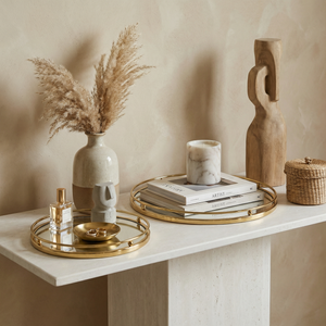 Zarin Mirrored Tray, Set Of 2 - Gold