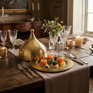 Isla Decorative Server With Cover - Gold